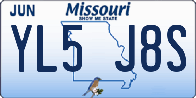 MO license plate YL5J8S