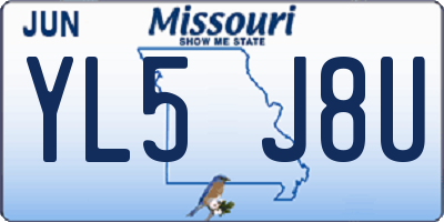 MO license plate YL5J8U