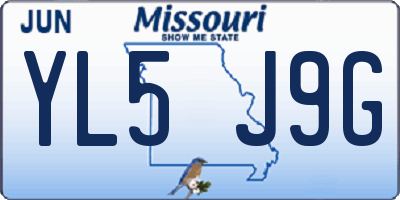 MO license plate YL5J9G