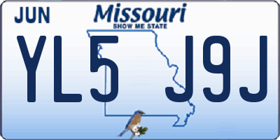 MO license plate YL5J9J