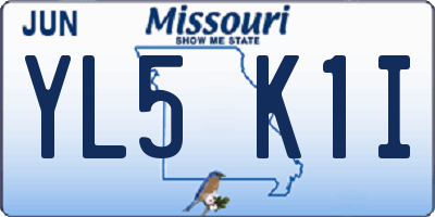 MO license plate YL5K1I