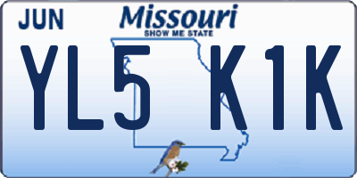 MO license plate YL5K1K