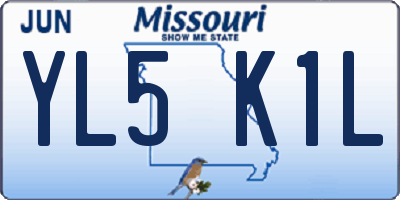 MO license plate YL5K1L