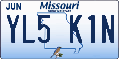 MO license plate YL5K1N