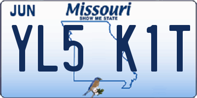 MO license plate YL5K1T