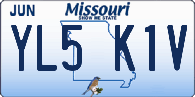 MO license plate YL5K1V