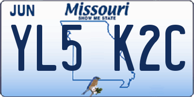 MO license plate YL5K2C
