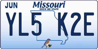 MO license plate YL5K2E
