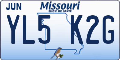 MO license plate YL5K2G