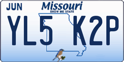 MO license plate YL5K2P
