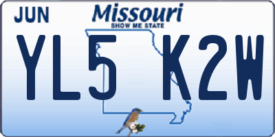 MO license plate YL5K2W