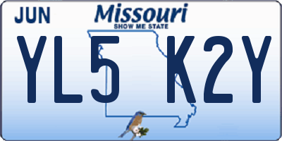 MO license plate YL5K2Y