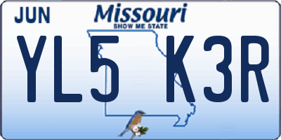 MO license plate YL5K3R