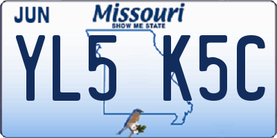 MO license plate YL5K5C