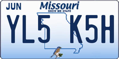 MO license plate YL5K5H