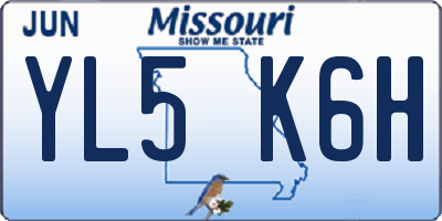 MO license plate YL5K6H