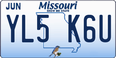 MO license plate YL5K6U