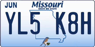 MO license plate YL5K8H