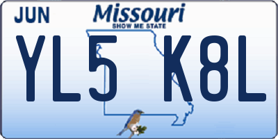 MO license plate YL5K8L
