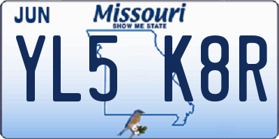 MO license plate YL5K8R