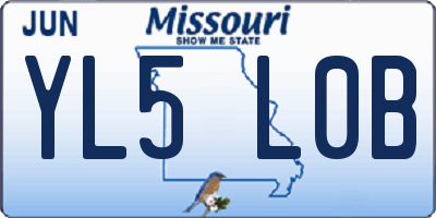 MO license plate YL5L0B