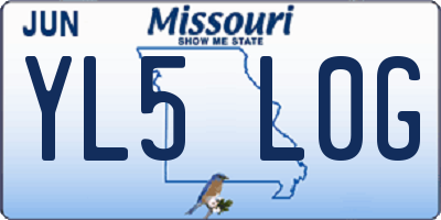 MO license plate YL5L0G