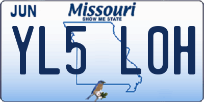 MO license plate YL5L0H