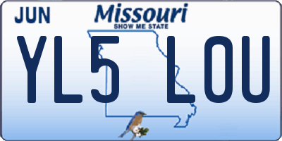 MO license plate YL5L0U