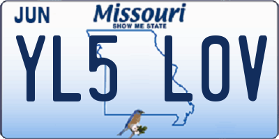 MO license plate YL5L0V