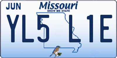 MO license plate YL5L1E