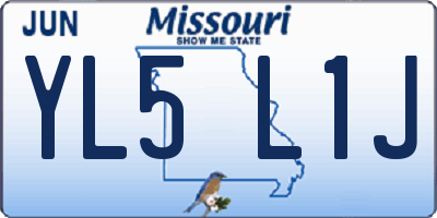 MO license plate YL5L1J