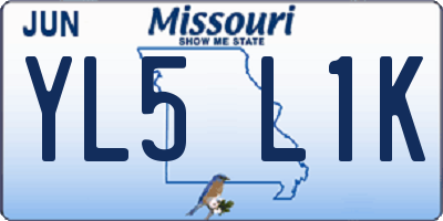 MO license plate YL5L1K