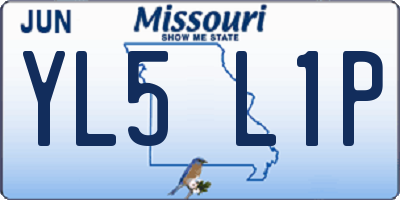 MO license plate YL5L1P