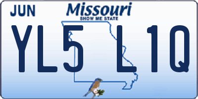 MO license plate YL5L1Q