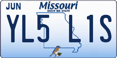 MO license plate YL5L1S