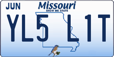MO license plate YL5L1T