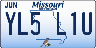 MO license plate YL5L1U