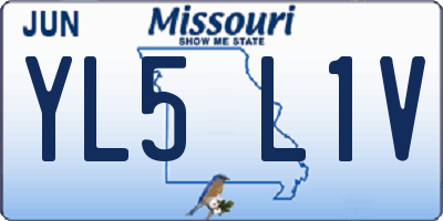 MO license plate YL5L1V