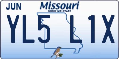 MO license plate YL5L1X