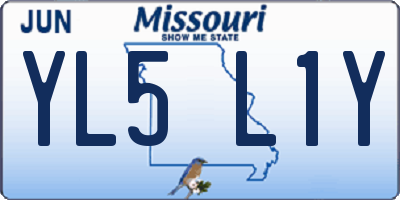 MO license plate YL5L1Y