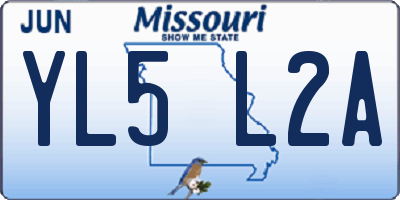 MO license plate YL5L2A