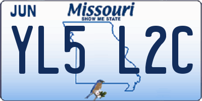 MO license plate YL5L2C