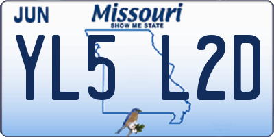 MO license plate YL5L2D