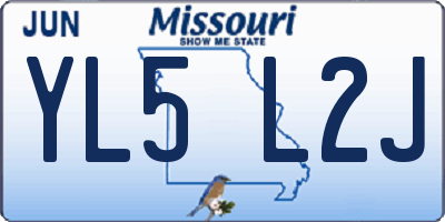 MO license plate YL5L2J