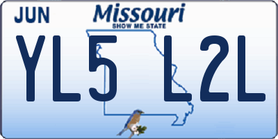 MO license plate YL5L2L