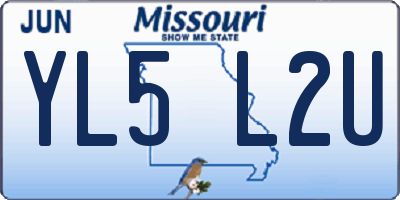 MO license plate YL5L2U