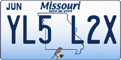 MO license plate YL5L2X