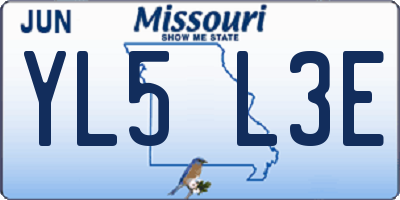 MO license plate YL5L3E