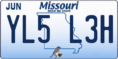 MO license plate YL5L3H