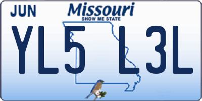 MO license plate YL5L3L